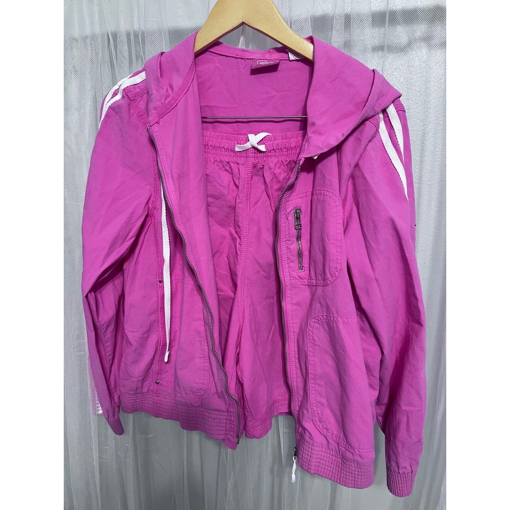 Cappallo Sport Pink Tracksuit Jacket Shorts Set Athletic Activewear M